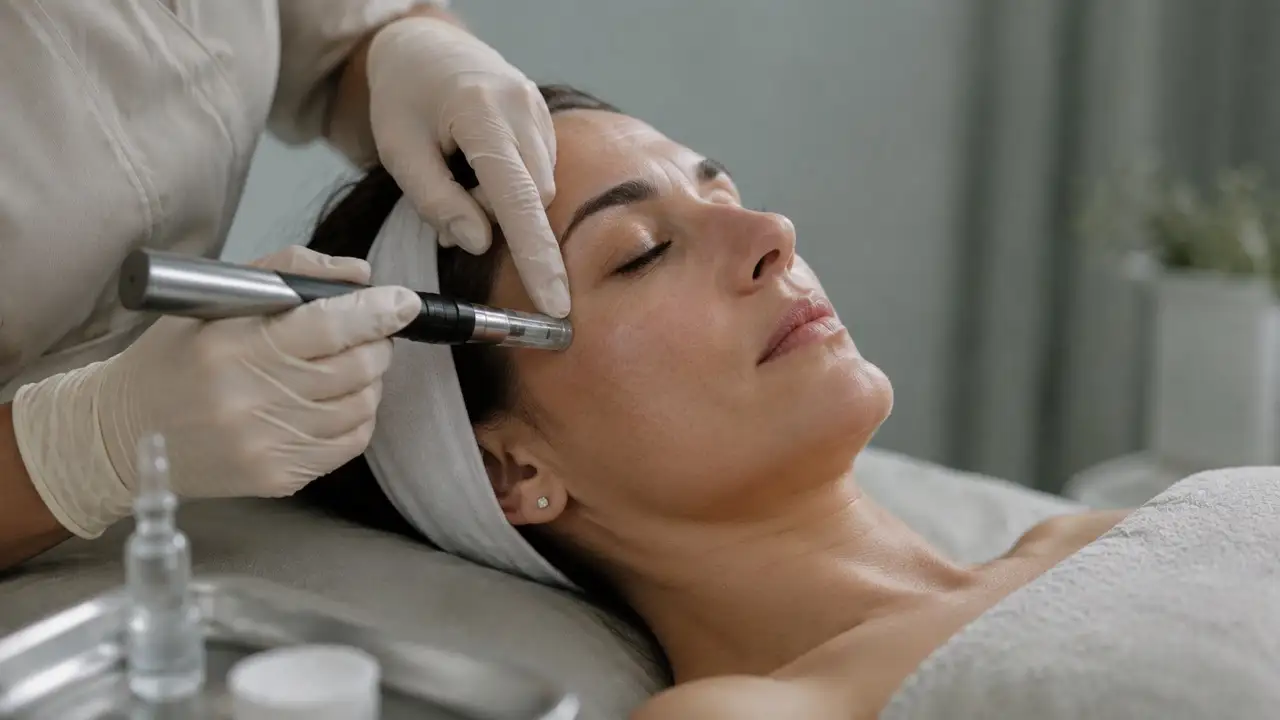 Protocolo de bioestimulación: aplicación con dermapen en el rostro.